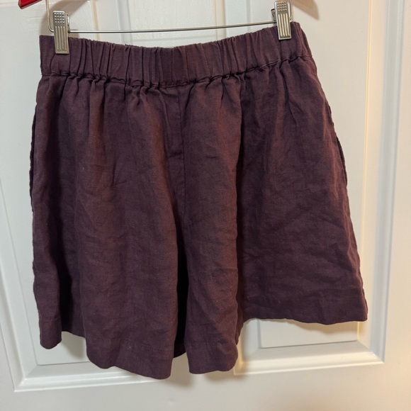 NWOT Linenfox Soja Linen Top & Kim Linen Shorts Set Eggplant Violet Size S-M - Picture 6 of 8